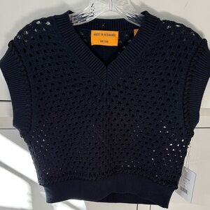 Guest in Residence Navy V-Neck Sweater Vest